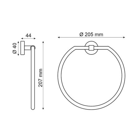 Полотенцедержатель Webert Rimini RI502501010, золото