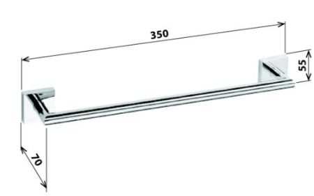 Полотенцедержатель Beta 355x55x65мм, хром, артикул 132204012