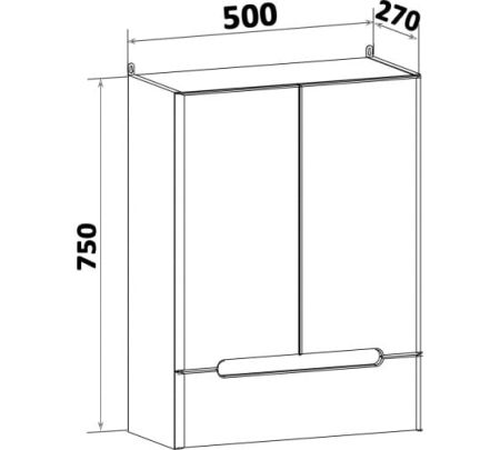 Шкаф навесной Runo  Парма 50 (00-00001052), артикул 00-00001052