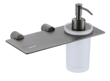 Дозатор для жидкого мыла с полочкой Savol S-002131Q, графит