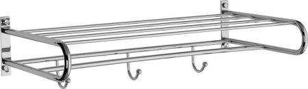 Sanibano, полка для полотенец + 3 крючка, цвет хром, артикул H255/CR
