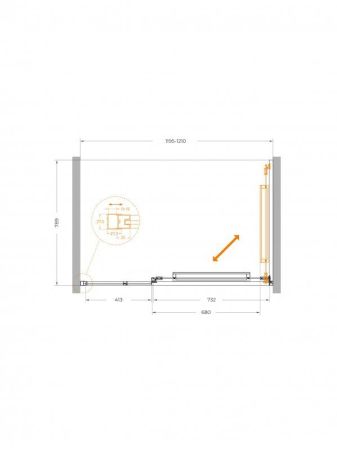 LUX-B-FS-11-110-C-GM Душевая дверь, артикул LUX-B-FS-11-110-C-GM