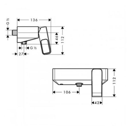 AX Urquiola Смеситель для душа, однорычажный, настенный, цвет: хром