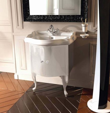 KERASAN Retro 69, раковина 69*52см с 1 отв., цвет: белый, артикул 104601*1