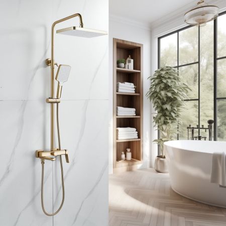 Душевая система Shevanik S9936G, золотой сатин