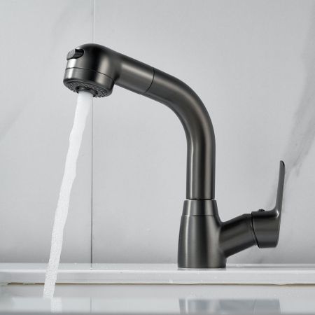 Смеситель для раковины многофункциональный Raffine F291T, оружейная сталь, артикул F291T