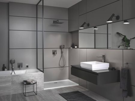 Смеситель однорычажный для раковины GROHE Eurocube, темный графит матовый (23406AL0)