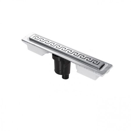 Желоб BERGES водосток В1 Antik 400, матовый хром, S-сифон D50/105 H50 вертикальный, артикул 090022