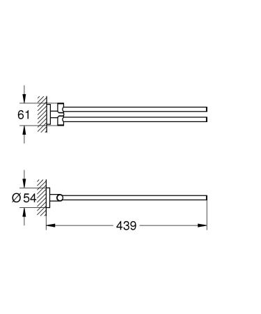 Двойной держатель для полотенца GROHE Essentials, тёплый закат матовый (40371DL1) Двойной держатель для полотенца GROHE Essentials, тёплый закат матовый (40371DL1)