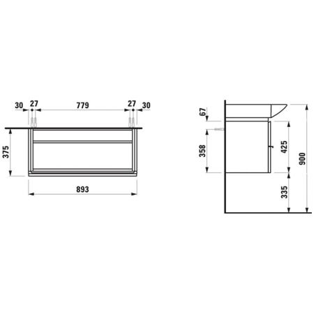 Laufen Palace Раковина подвесная/накладная 900х510х110мм, с 1отв под смес, без полотенцедерж, цвет белый глянец, артикул 8.1170.2.000.104.R