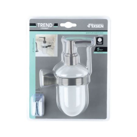 Дозатор жидкого мыла FIXSEN  TREND GRAPHITE FX-98012, графит, артикул FX-98012