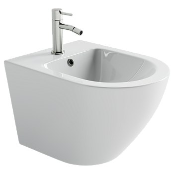 Биде подвесное Ceramicanova Альба (Alba) с крепежом для скрытого монтажа белый CN11006