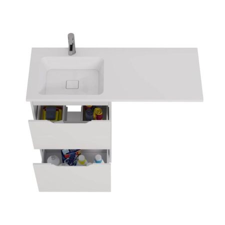 Тумба с раковиной напольная Dreja Bona 60 см, белый, артикул 99-0451-com