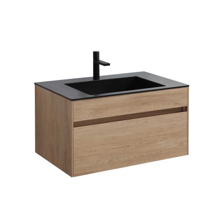 База под раковину Chiara 800 подвесная, 1 выкатной ящик soft-close, N.Oak, артикул VMC-2C800NO