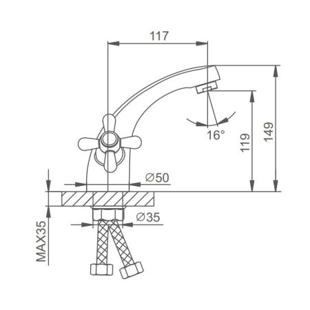 Смеситель для раковины Splenka S80.10, хром, артикул S80.10