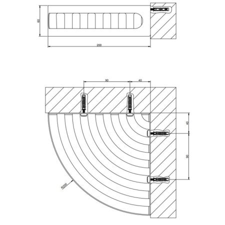 GESSI Rilievo Полка угловая 20х20 см., цвет: хром, артикул 59561#031