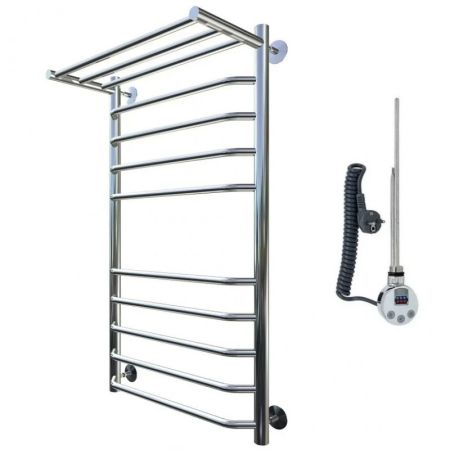 Электрический полотенцесушитель Тругор Браво 2 элТЭН 100x60 с полкой Хром, артикул Браво2/элТЭН10060П