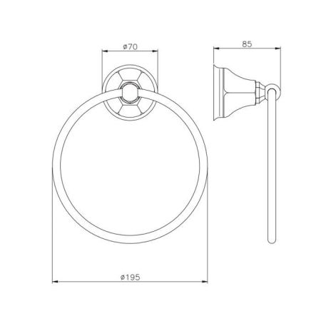 Nicolazzi Teide Полотецедержатель-кольцо, цвет: хром, артикул 1485CR05