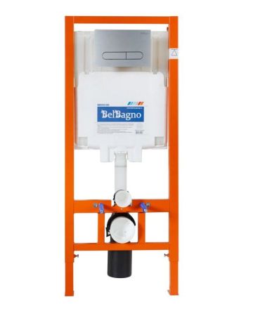 Комплект инсталляции BELBAGNO BB002-80 с унитазом ACQUA и клавишей смыва, артикул BB340CHR/BB2020SC/BB002-80/BB006-PR-CHROME.M