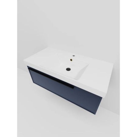 Тумба под раковину подвесная La Fenice Elba FNC-01-ELB-BG-80, синяя, артикул FNC-01-ELB-BG-80
