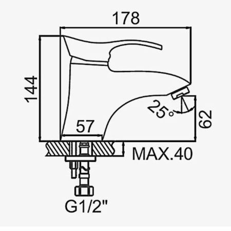 Смеситель для раковины D-Lin D110405, хром