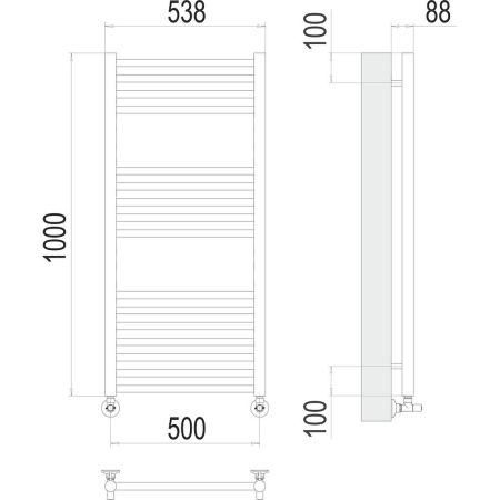Полотенцесушитель водяной Terminus Альба П16 50х100, артикул 4670078530455