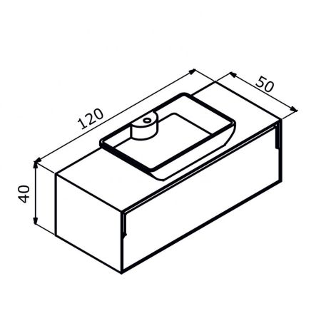 Тумба с раковиной ORKA Craft 120 подвесная, орех/антрацит