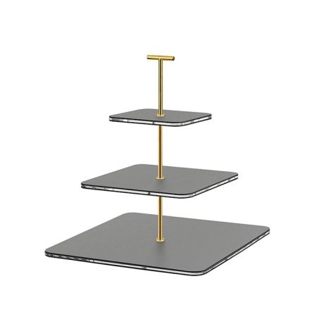 ADJ Сервировочная стойка, 30x30xH35 см.,ручка "Т", цвет: серый, фурнитура золото, артикул 0092T.03.O