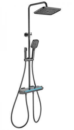 Душевая система с термостатом WONZON & WOGHAND, Темный графит (WW-B4174-BGG), артикул WW-B4174-BGG
