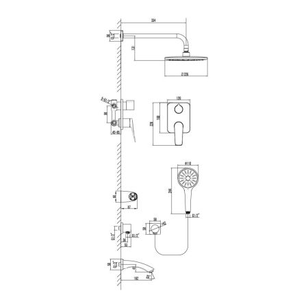 Душевая система Lemark Bronx встраиваемая (LM3722MW), артикул LM3722MW