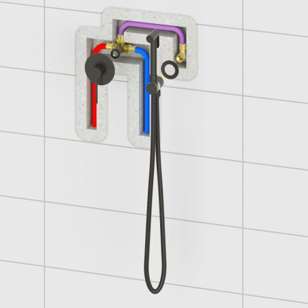 Смеситель встроенный с гигиеническим душем Timo Saona никель (2389/13SM), артикул 2389/13SM