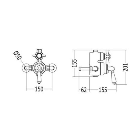 Devon Термостат наружнего монтажа, для душевой для стойки MARK3182CR/MARK618CR, с ручкой белой, цвет: хром, артикул MARM74CR