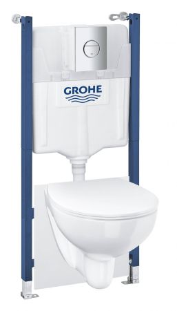 Система инсталляции GROHE Solido 5-в-1 для подвесного унитаза, альпин-белый (39900000)