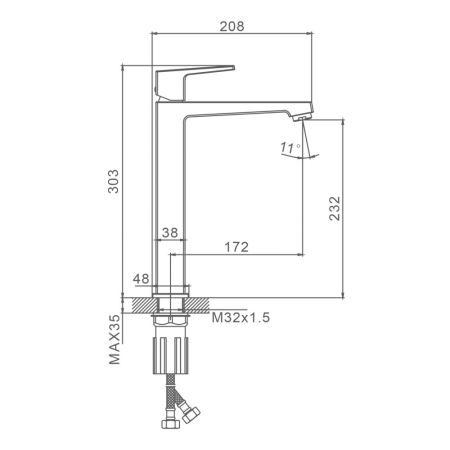 Смеситель для раковины Splenka S01.15, хром, артикул S01.15