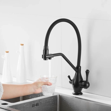 Смеситель для кухни Rose R858H, черный, артикул R858H