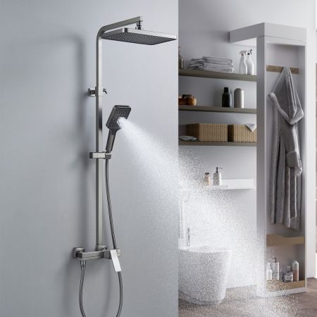 Душевая система Shevanik S4636T, оружейная сталь, артикул S4636T