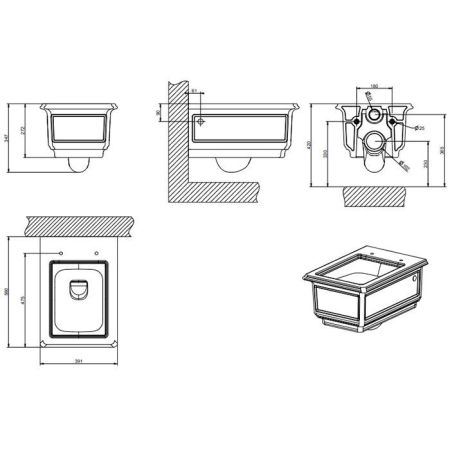 GESSI Унитаз подвесной 560х391 мм., цвет белый глянцевый, артикул 46754#518