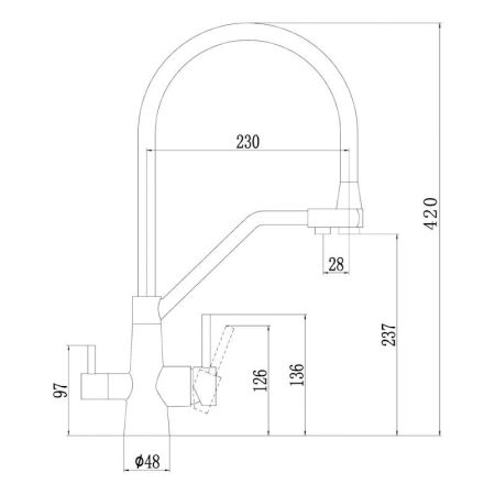 Смеситель для кухни с подключением фильтра воды Fmark FS0662-Y, бежевый