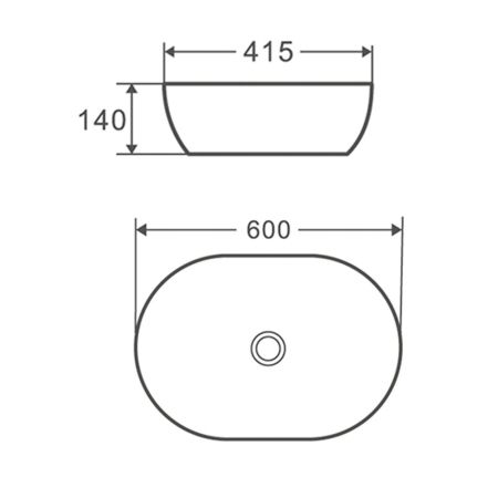 Раковина чаша Terminus Прато 03RN60x41x14W, белый, артикул 03RN60x41x14W