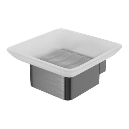 Мыльница Lemark SMOOTH LINE с держателем, графит (9746018), артикул 9746018