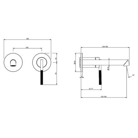 Gessi Ingranaggio Встраиваемый смеситель с изливом. (внешние части), цвет: Finox Brushed Nickel, артикул 63581#149