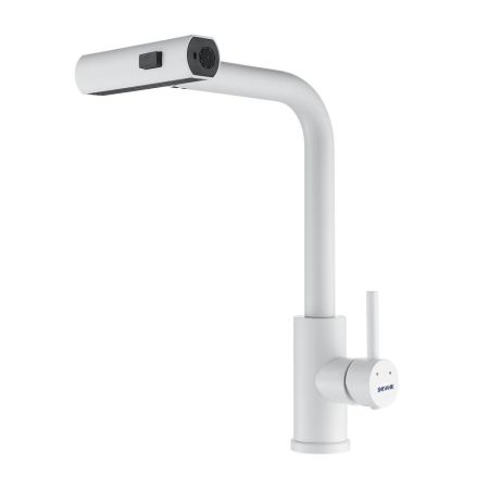 Смеситель для кухни с мультифункциональным изливом Shevanik S263C, белый