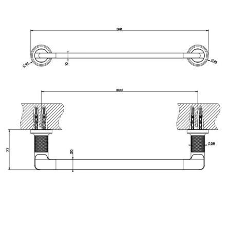 GESSI INCISO Полотенцедержатель, 30 см, цвет: finox, артикул 58497#149