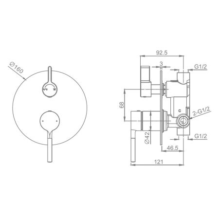Смеситель для душа Raglo R20.272.03, золотой сатин