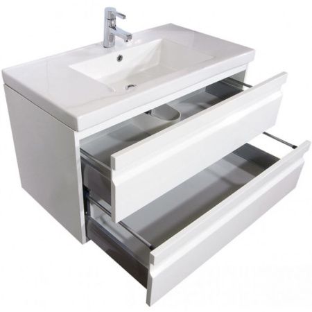 Тумба с раковиной SanVit Тема 100 ktemajd100 подвесная Белый глянец Тумба с раковиной SanVit Тема 100 ktemajd100 подвесная Белый глянец