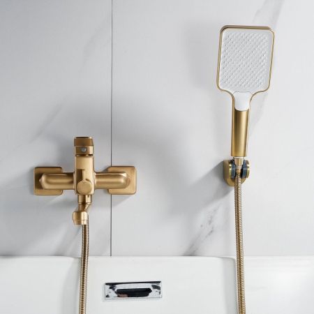 Смеситель для ванны Shevanik S9902G, золотой сатин, артикул S9902G