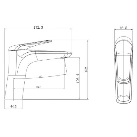 Смеситель для раковины WONZON & WOGHAND Elbe, Белый матовый (WW-A41222-MW), артикул WW-A41222-MW