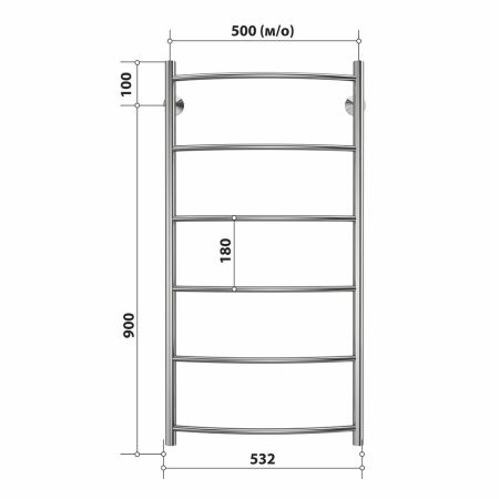 Полотенцесушитель водяной Stelmix 100x50 см, дуга, артикул 4670078541161