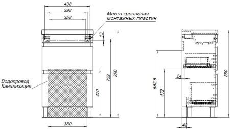 Тумба под раковину Aquanet Нота New 50 напольная, дуб веллингтон табак Тумба под раковину Aquanet Нота New 50 напольная, дуб веллингтон табак
