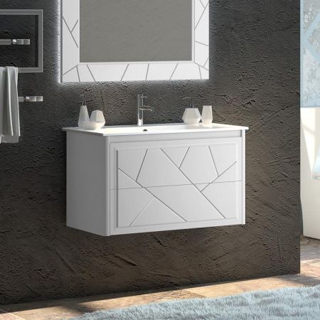 Тумба с раковиной Луиджи 90 белый матовый Opadiris Белый матовый